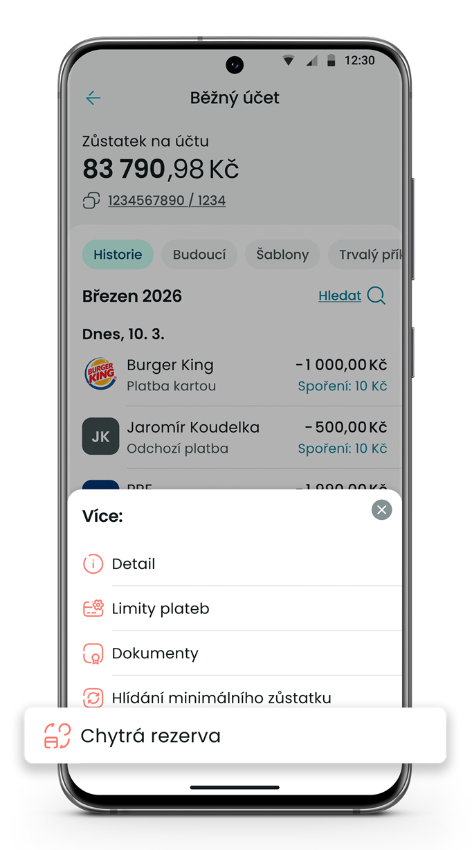 Nastavení Chytré rezervy