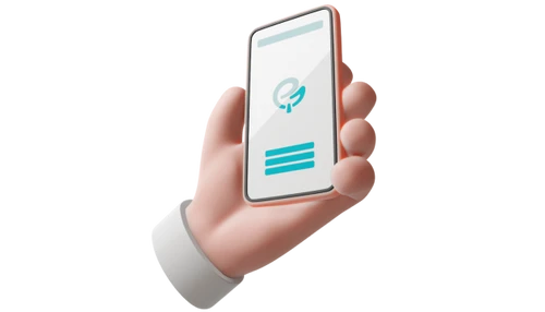 ruka držící mobil s aplikací Partners
